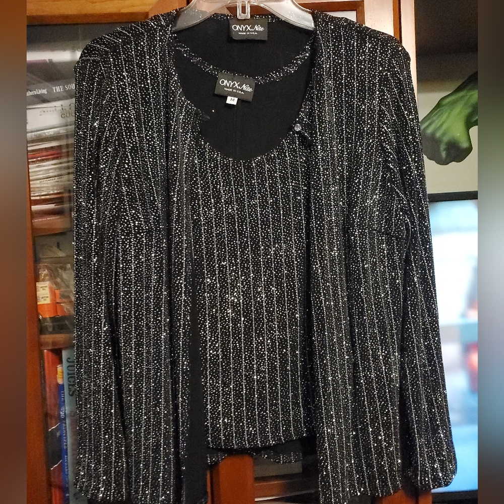 Vintage super shiney 2 piece tank and jacket set!
